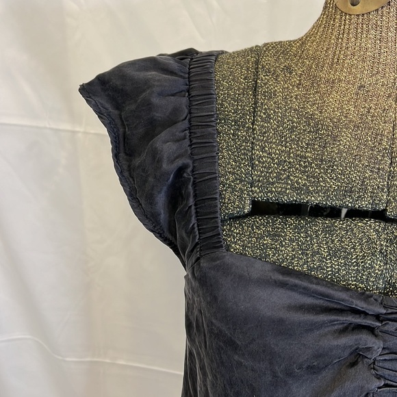 90’s NU COLLECTIVE BLACK  SILK MINI DRESS SMALL - Picture 4 of 16